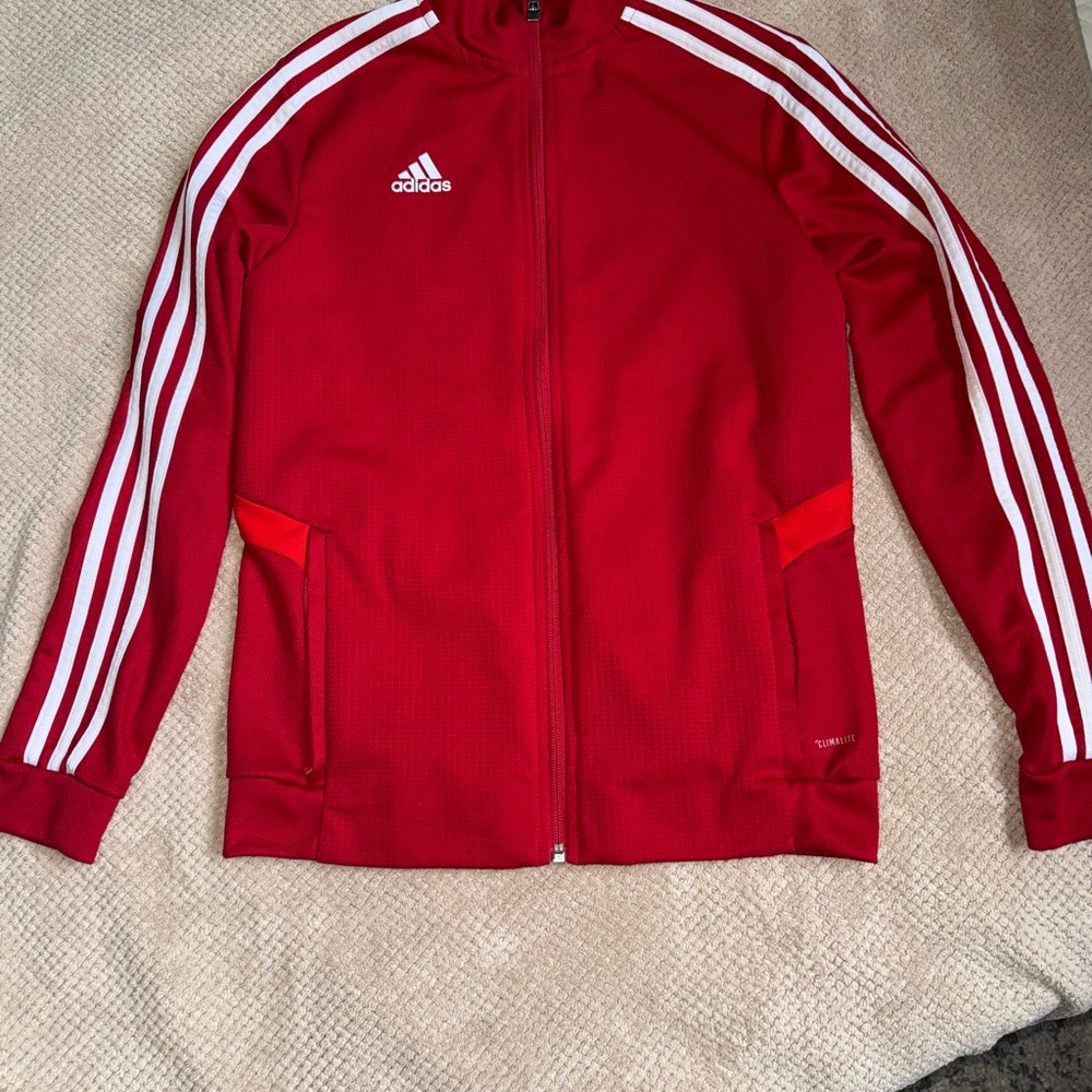 Adidas Men's Performance Jacket in Red and White